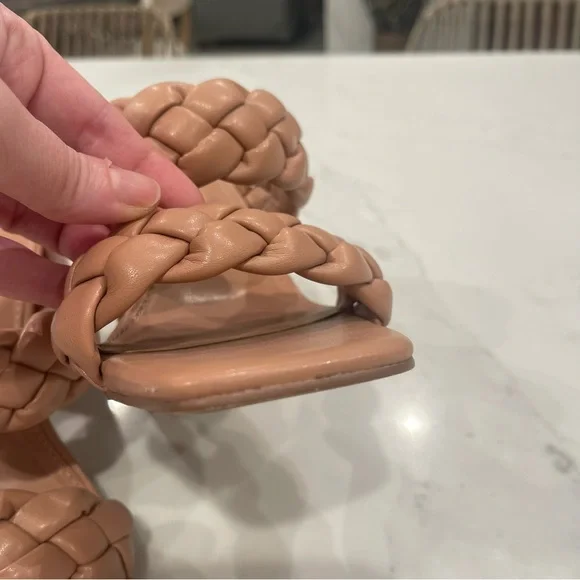 Madden Girl tan braided strappy block heels - Picture 9 of 16